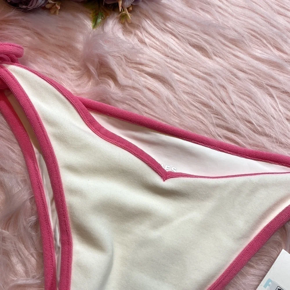 NWT Frankie’s Bikini Connor Terry Bikini Bottoms in Strawberry Shortcake sz XL